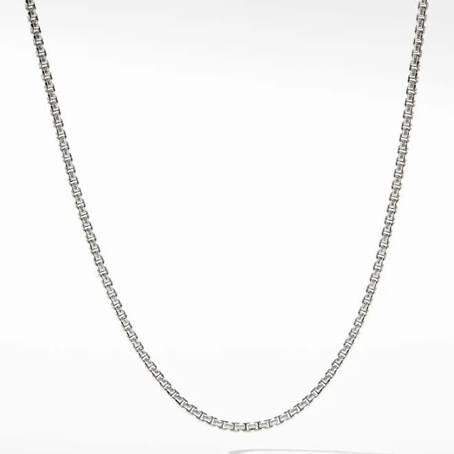 David Yurman Baby Box Chain Necklace in Sterling Silver and 14k Yellow Gold