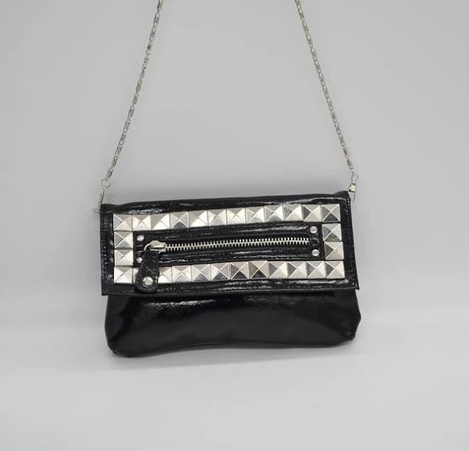 Gina Tricot Studded Patent Leather Crossbody Bag