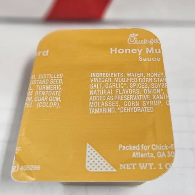 Rare Chick-fil-a Honey Mustard Sauce With Label Misprint