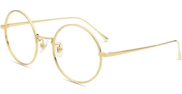 Firmoo Gold Round Prescription Glasses Metal Frame M94716