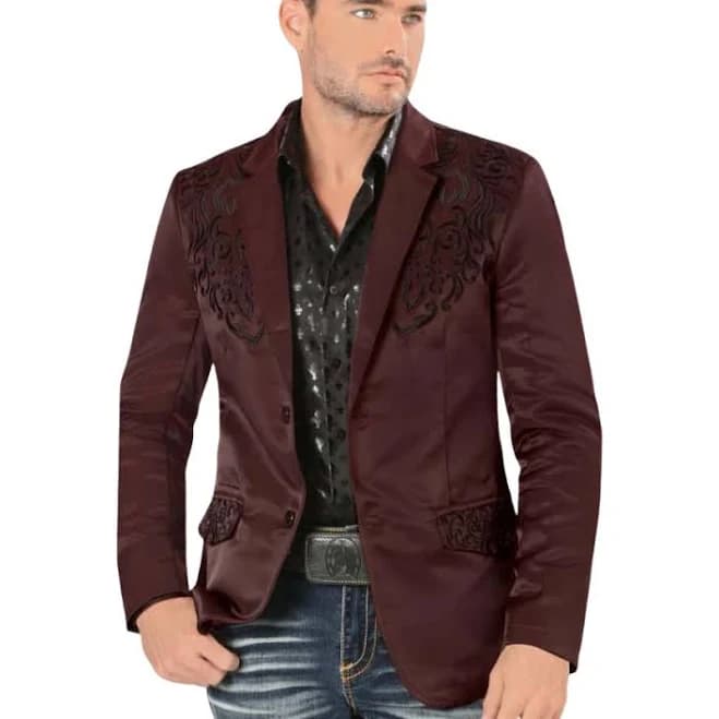 Montero Suede-Look Embroidered Western Blazer