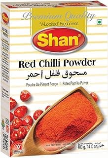 Shan Red Chilli Powder 14.10 oz (400g) - No Preservative and Artificial Food Colour - Authentic and Pure Spices - Halal and Suitable for Vegetarians - Airtight Aluminum Pouch