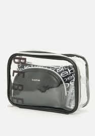 NWT BEBE BLACK AND CLEAR MULTI PACK COSMETIC BAG, DELUXE HANDY SET 5 PIECES!! | eBay