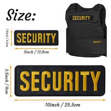Amazon.com: Security Embroidered Patches Hook and Loop, Durable Fabric Security Patch for Officer Guard Uniforms Vest, Jacket, Carrier, Hat, One Small and One Large Yellow : Arts, Crafts & Sewing