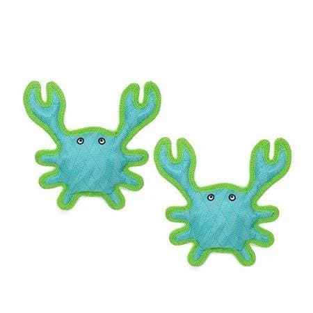 DuraForce Crab Tiger 2-Pack Durable Plush Squeaky Dog Toys
