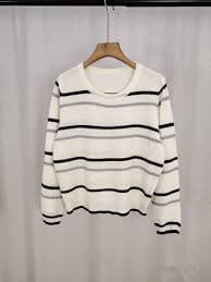 Buy ICW Women Textured Stripe Knit Sweater DN79069-1 (in, Alpha, XS, Regular, Black) at Amazon.in