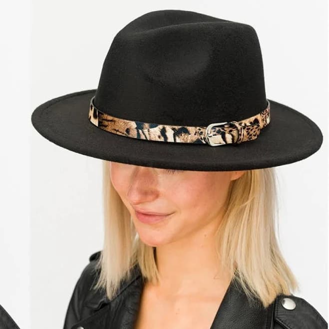 Leopard Band Fedora Hat