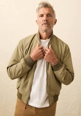 Faherty Men's Military Bomber Jacket