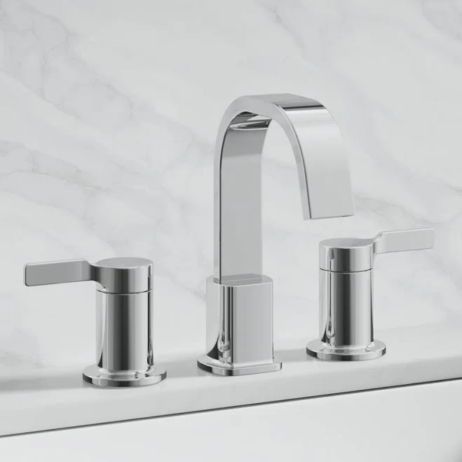 Allen + Roth veda Widespread 2-Handle WaterSense High-Arc Residential Handle Bathroom Sink Faucet