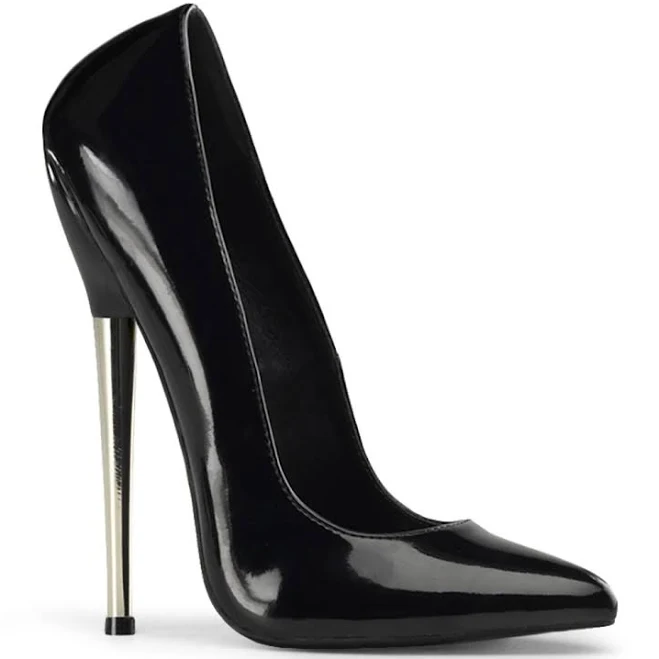 Pleaser Dagger-01 Solid Brass Heel Pumps