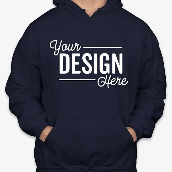 Custom Gildan Midweight 50/50 Pullover Hoodie - Navy - Size M - Sample
