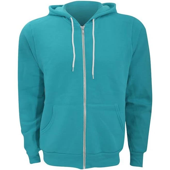 bella + canvas Canvas Zip-up Polycotton Fleece Hooded Sweatshirt / Hoodie Adult