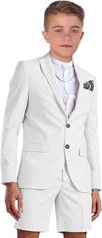 Boy Tuxedo Suit 2 Pieces Slim Fit Boy Suit Summer Kids Formal Blazer Pants Set Wedding Suits Formal Dresswear Beige: Clothing, Shoes & Jewelry - Amazon.com