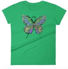 Butterfly Poem Women's T-Shirt (Green)