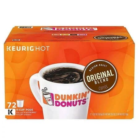 Dunkin Donuts Keurig Single-Serve K-Cup Pods Medium Roast Single Serve 72 Count