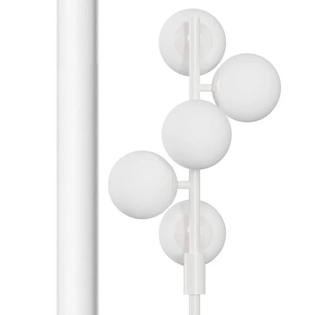 bulbeats 64 Globe 5-Lights Dimmable Standard Modern Floor Lamp For Living Room with Frosted PC Spherical Shade