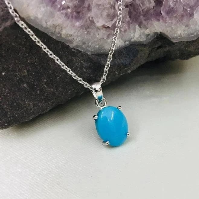14K Solid Gold Turquoise Dainty Charm