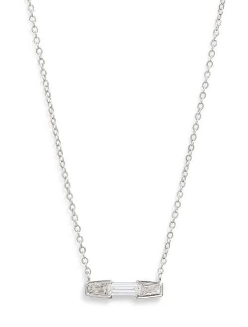 Nordstrom Cubic Zirconia Silver Pendant Necklace