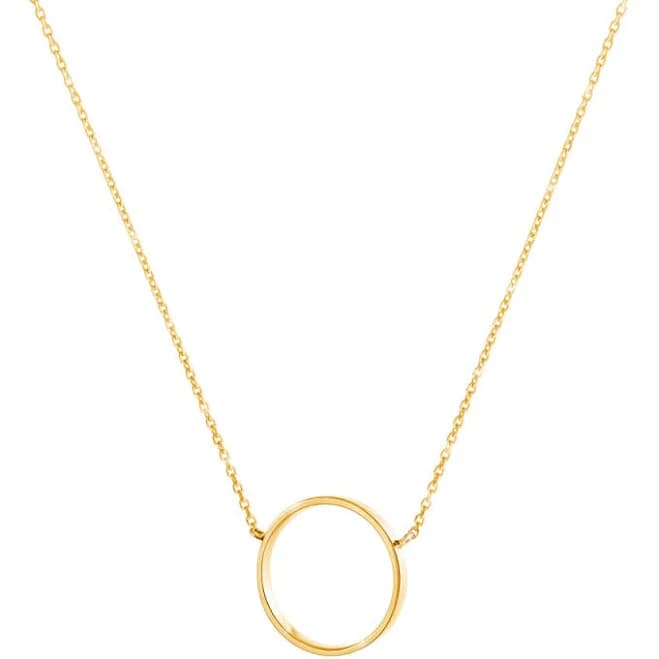 Circle Charm Necklace in Solid Gold