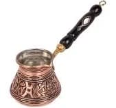 Engraved Brass Handle Coffee Pot Turkish Greek Coffee Pot (Cezve/Ibrik) – Engraved Copper, Brass Handle, Stovetop, 8 Oz Capacity Handmade Cezve Ibrik
