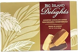 Assorted Chocolate Dipped MACADAMIA SHORTBREAD - 10oz (283g)