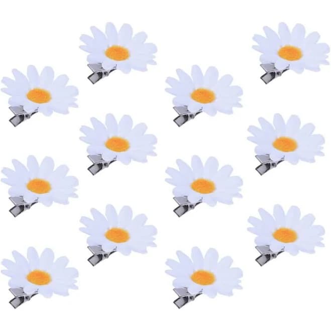 12-Pack Daisy Flower Hair Clips