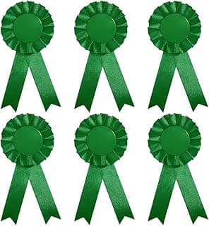 6 Pcs Award Rosette Ribbons Blank Prize Ribbons Medal Winner Ribbons Participation Victory Ribbons Recognition Competition Ribbons Green