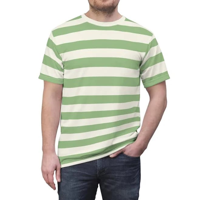 Designer Aesthetic Crewneck Short Sleeve Striped Tshirt