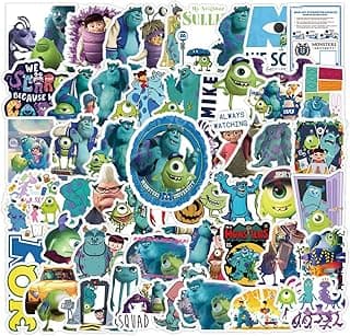 63Pcs Monsters Inc Stickers Pack, Cartoon Comedy Vinyl Waterproof Decals for Water Bottle,Laptop,Phone,Skateboard,Scrapbooking,Journaling Choice for Birthday Party Favor Supply