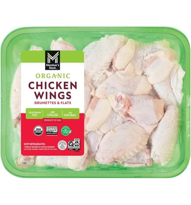 Member's Mark Organic Bone-In Chicken Wings, priced per pound
