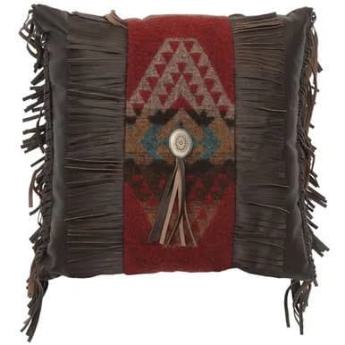 Wooded River Yellowstone III Cowhide Throw Pillow