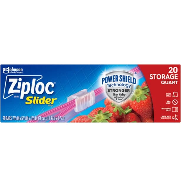 Ziploc Slider Quart Storage Bags