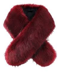 Women's Red Eyelash Faux Fur Fuzzy Scarf Lightweight Cozy Wrap Festive | eBay