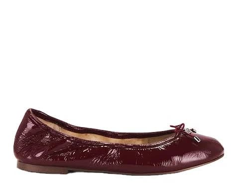 Sam Edelman Felicia Patent Leather Ballet Flats with Bow Detail