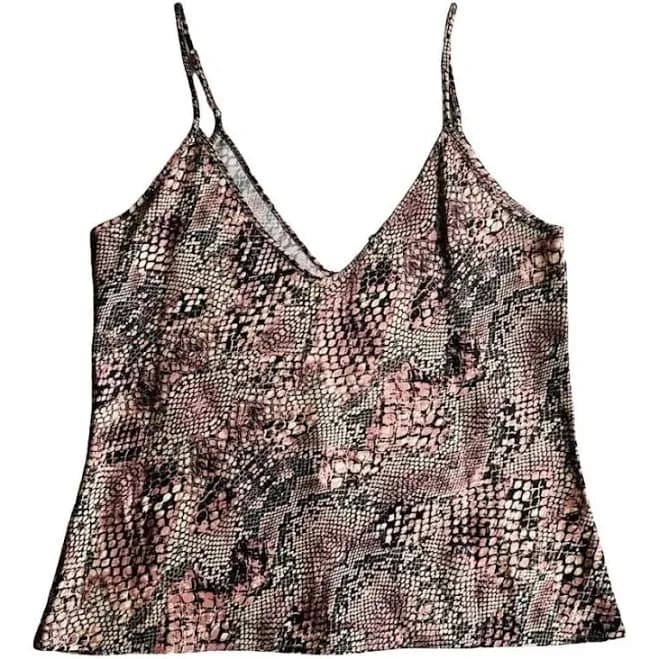L'Agence Snake Print V-Neck Camisole Top Size S