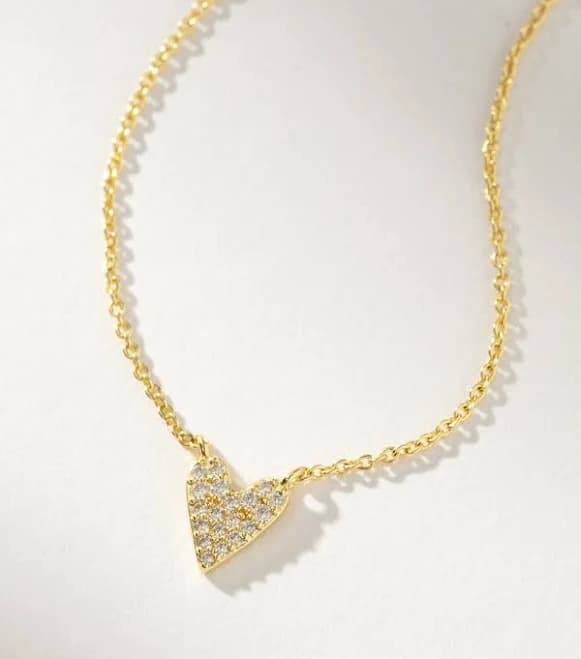 Uncommon James 14K Gold-Plated Full Pavé Heart Necklace