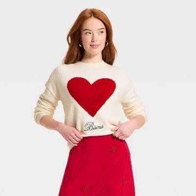 Women's a new day Valentine's Pullover Heart Sweater