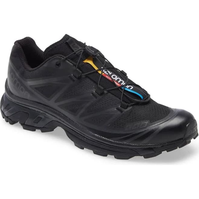 Salomon Gender Inclusive XT-6 Sneaker in Black/Black/Phantom at Nordstrom, Size 14 Women's