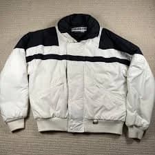 Vintage Obermeyer Thinsulate Ski Jacket Mens Large Black & White 80s 90s