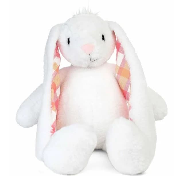 14" White Plush Bunny