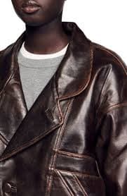 SANDRO Oversized leather jacket | Nordstrom