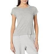 Steve Madden Women's Soft Ribbed Short-Sleeve Sleep Tee, Cozy Pajama Top, Bark, Small at Amazon Women's Clothing store