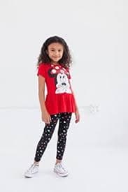 Disney Minnie Mouse Toddler Girls Peplum T-Shirt Legging Set Red/Black 4T: Buy Online at Best Price in UAE - Amazon.ae