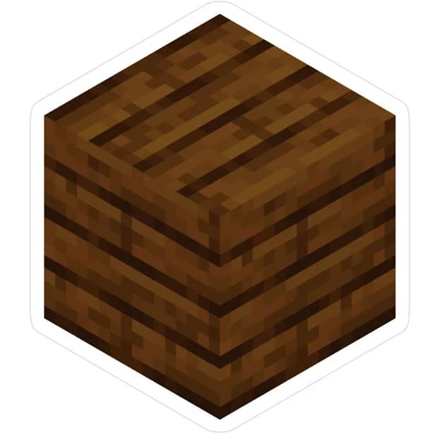 Dark Oak Planks Minecraft Block Icon Minecraft Sticker