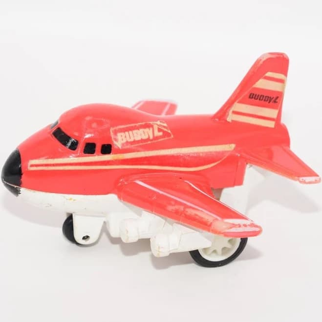 Buddy L Pull Back Plastic Plane In Red / White