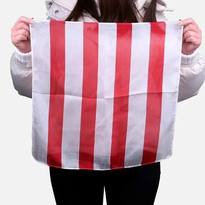 18 Inch Striped Silk (Red and White) Magic Tricks 100% Pure Silk 45cm Magia Accessories Magician
