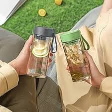 OURVER Glass Cup, Plastic Cup with Strap Pad – Reusable Plastic Dishwasher Safe – BPA Cup for Travel, 510 ml (17 x 7 cm) (Colour: Green) : Amazon.com.be: Home & Kitchen