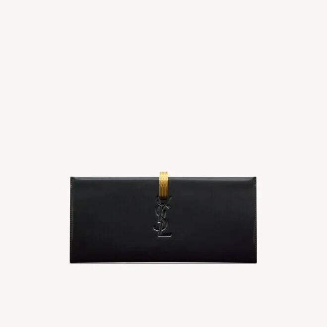 SAINT LAURENT Women's Daria Minaudiere Brushed Leather Clutch