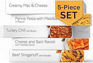 Entrees Meals 5-Pack Variety | Low Calorie Premade Microwave Meals for Weight Loss | Ready to Eat Dinner | Includes Mac & Cheese, Penne Pasta, Turkey Chili, Cheese Basil, Beef Stroganoff