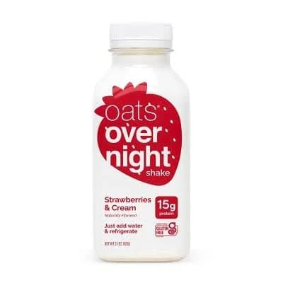 Oats Overnight Gluten Free Strawberries & Cream Shake Bottle